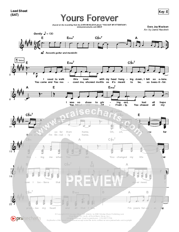 Yours Forever Lead (SAT) (Dara Maclean)