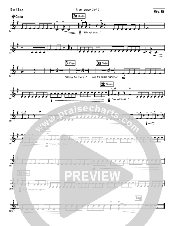 Rise Bari Sax (Hillsong Worship)