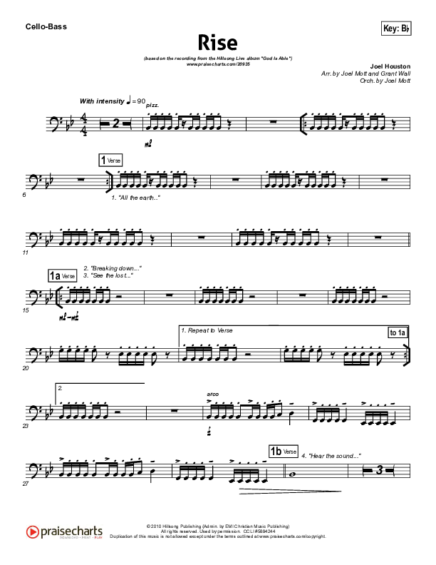 Rise Cello/Bass (Hillsong Worship)