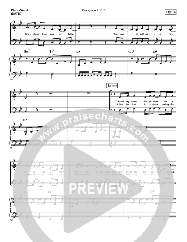 Rise Piano/Vocal (SATB) (Hillsong Worship)