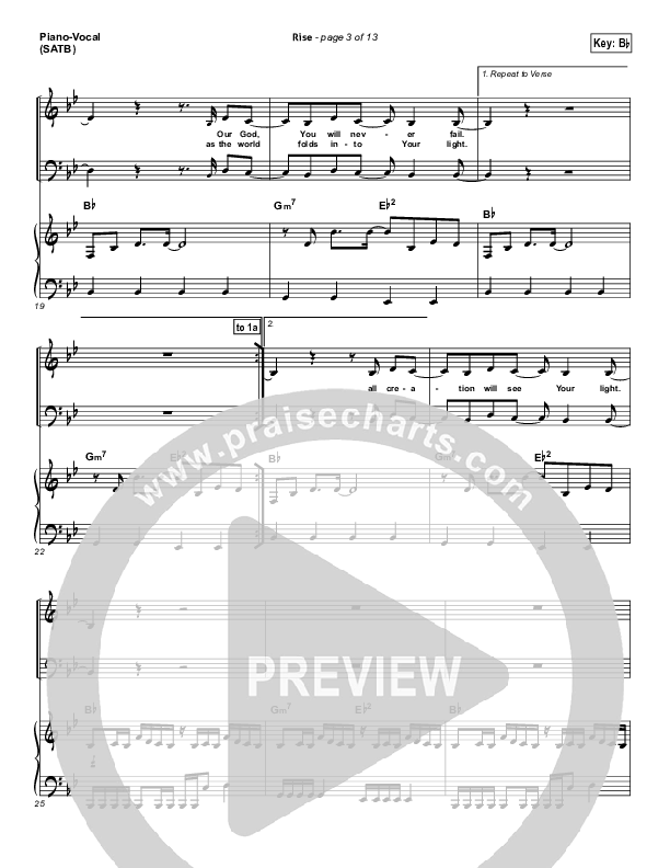 Rise Piano/Vocal (SATB) (Hillsong Worship)