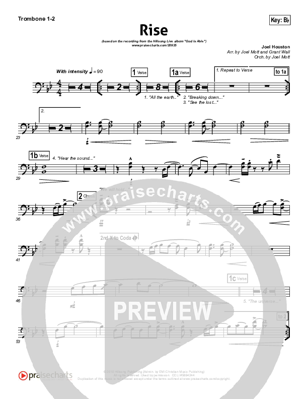 Rise Trombone 1/2 (Hillsong Worship)