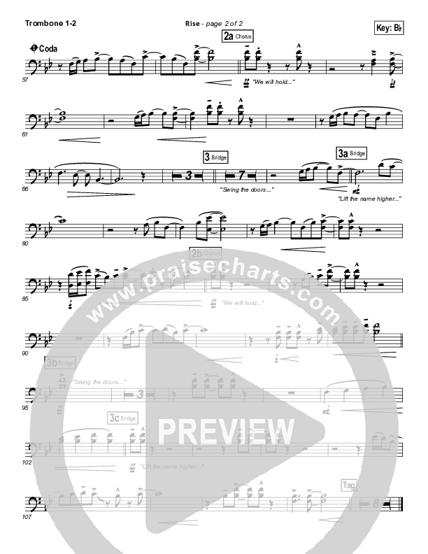 Rise Trombone 1/2 (Hillsong Worship)