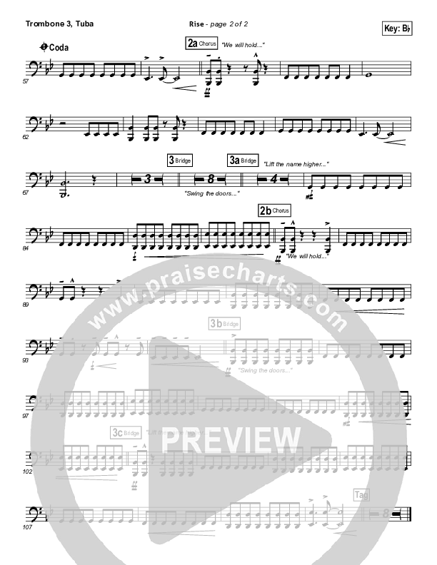 Rise Trombone 3/Tuba (Hillsong Worship)