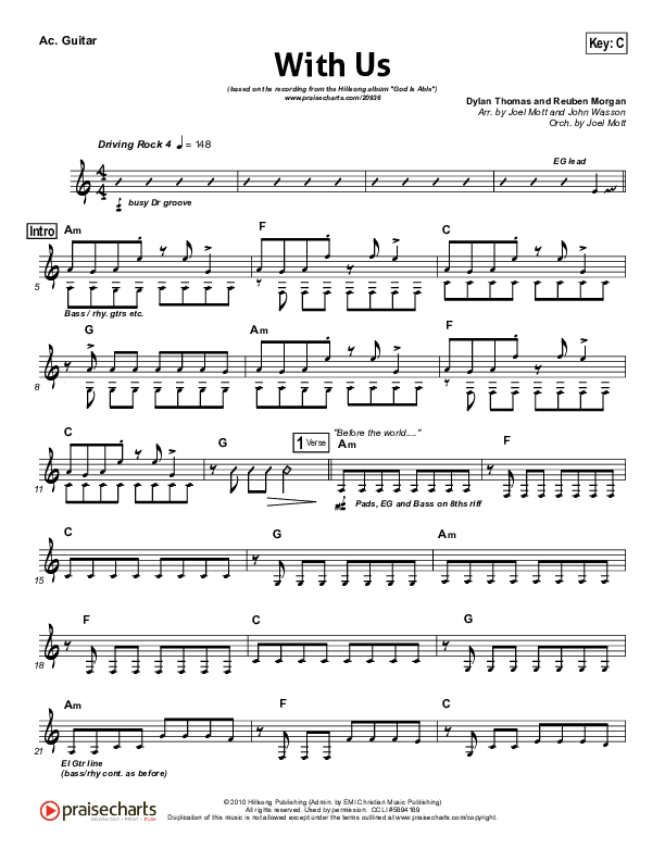 With Us Acoustic Guitar (Hillsong Worship)