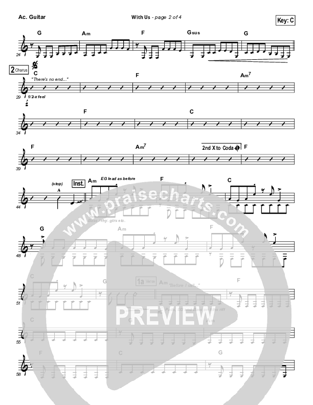 With Us Acoustic Guitar (Hillsong Worship)