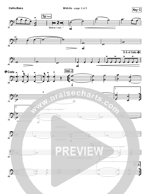 With Us Cello/Bass (Hillsong Worship)