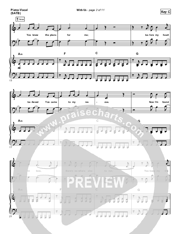 With Us Piano/Vocal Pack (Hillsong Worship)