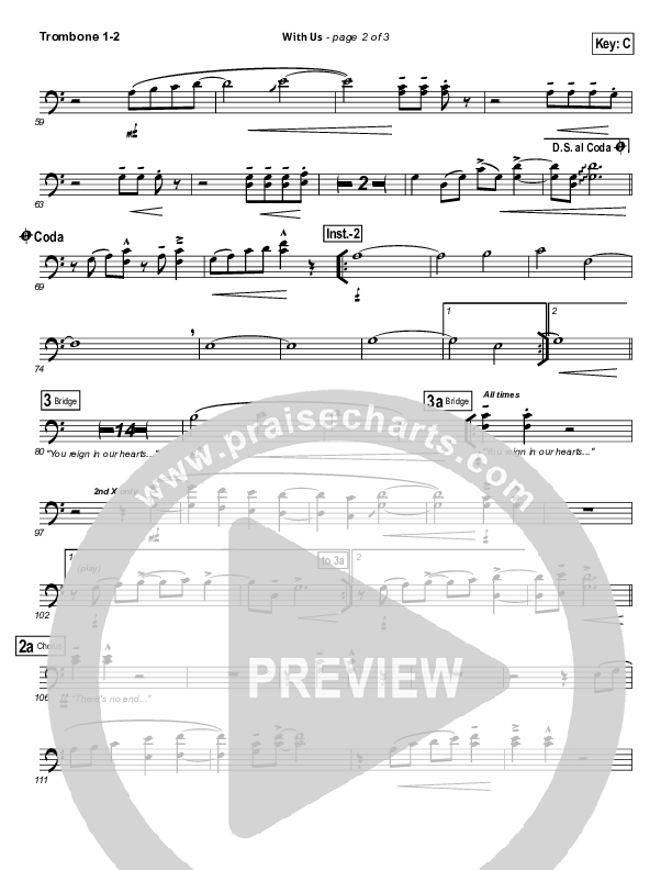With Us Trombone 1/2 (Hillsong Worship)