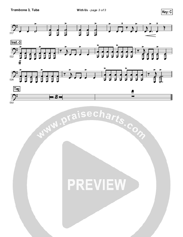 With Us Trombone 3/Tuba (Hillsong Worship)