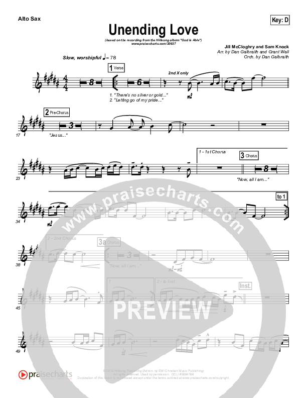 Unending Love Alto Sax (Hillsong Worship)