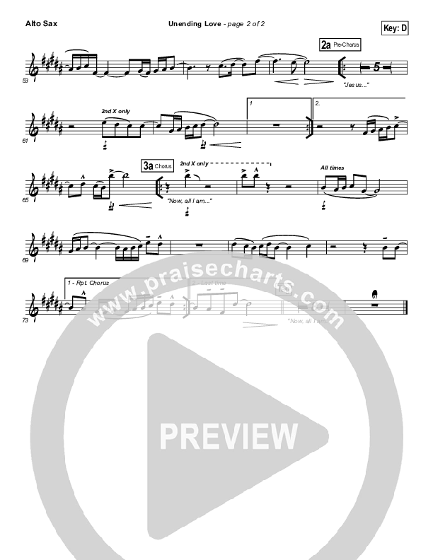 Unending Love Alto Sax (Hillsong Worship)