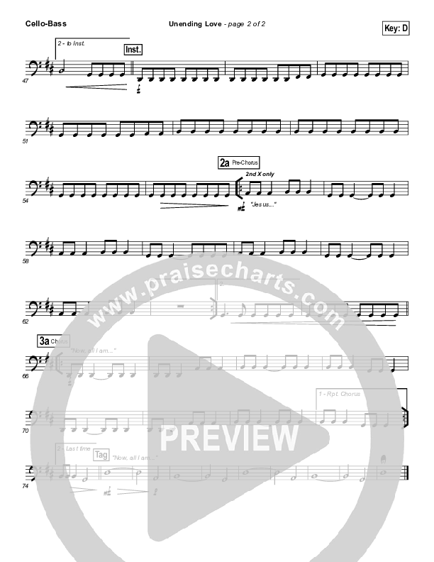 Unending Love Cello/Bass (Hillsong Worship)