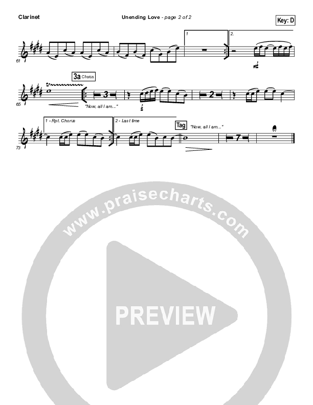 Unending Love Clarinet (Hillsong Worship)