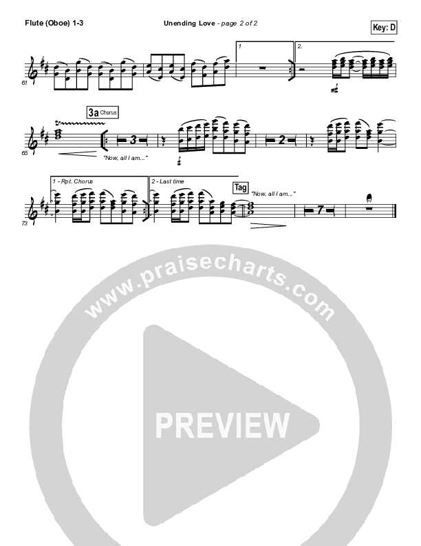 Unending Love Flute/Oboe 1/2/3 (Hillsong Worship)