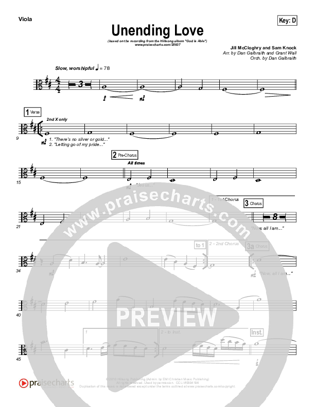 Unending Love Viola (Hillsong Worship)