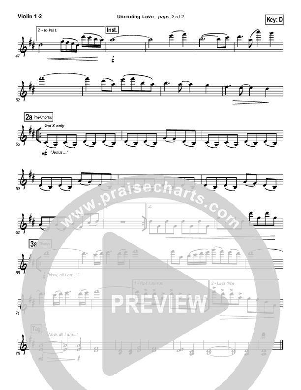 Unending Love Violin 1/2 (Hillsong Worship)