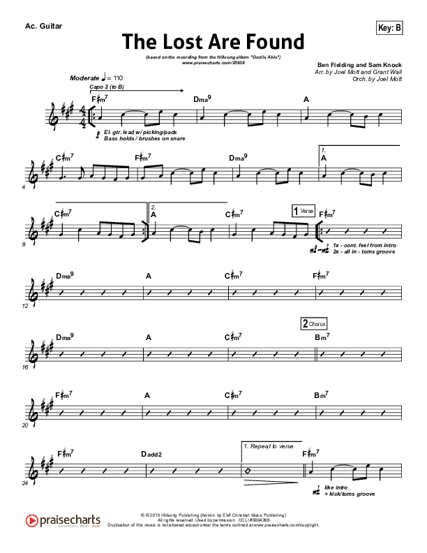 The Lost Are Found Acoustic Guitar (Hillsong Worship)