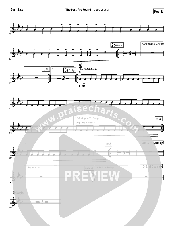 The Lost Are Found Bari Sax (Hillsong Worship)