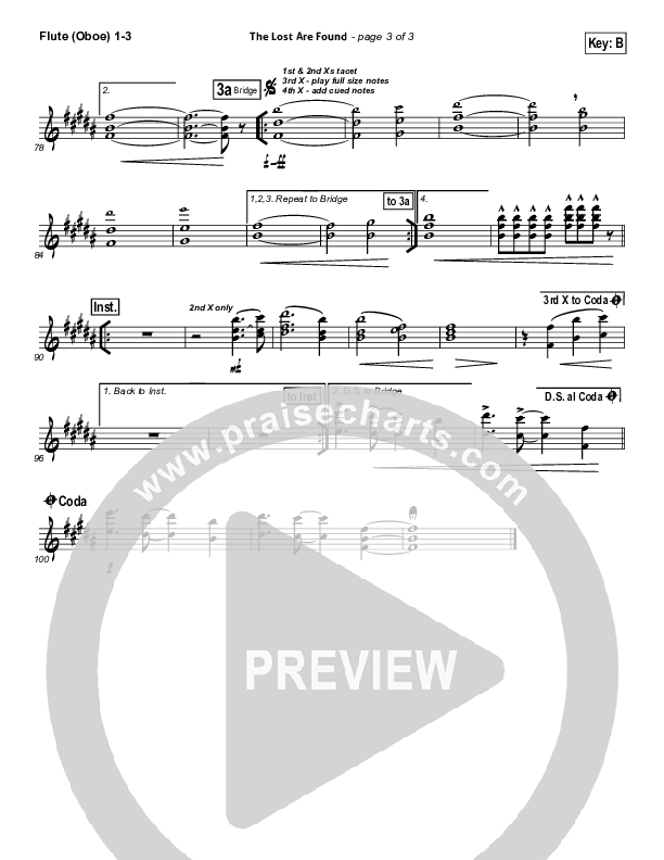 The Lost Are Found Flute/Oboe 1/2/3 (Hillsong Worship)