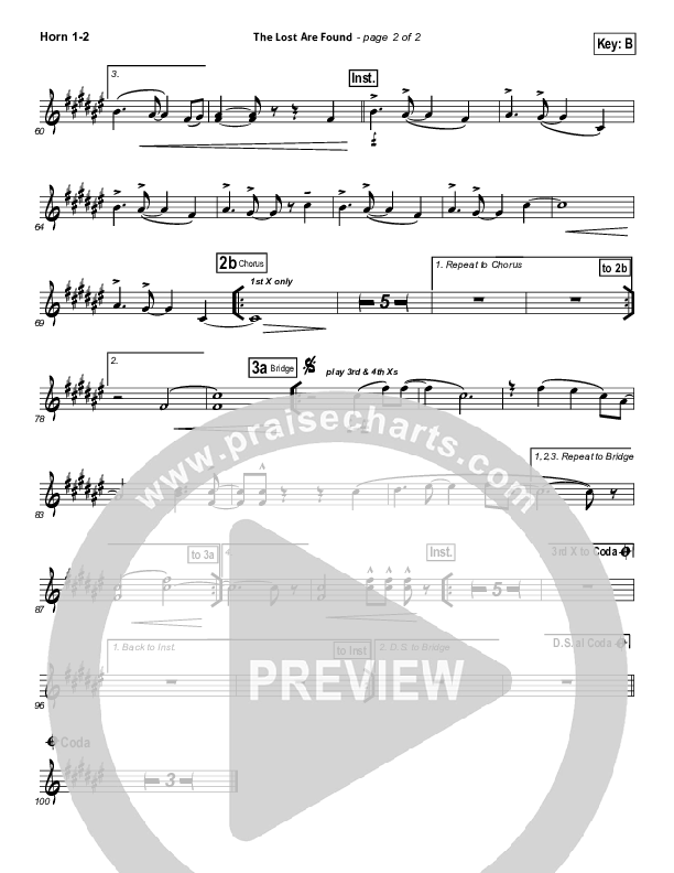 The Lost Are Found French Horn 1/2 (Hillsong Worship)