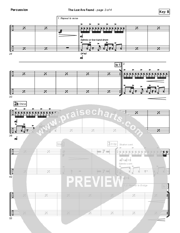 The Lost Are Found Percussion (Hillsong Worship)