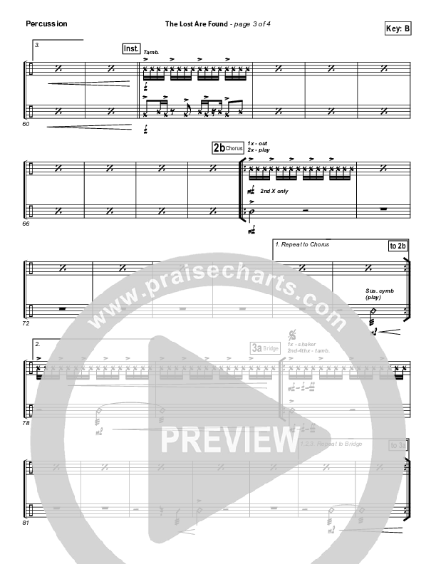 The Lost Are Found Percussion (Hillsong Worship)