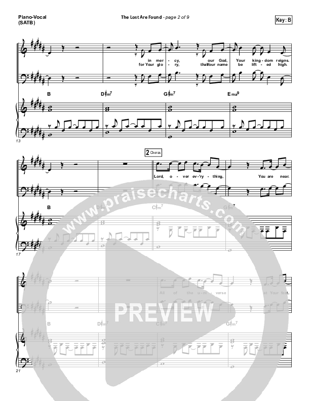 The Lost Are Found Piano/Vocal (SATB) (Hillsong Worship)