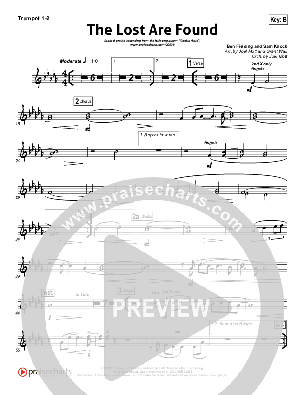 The Lost Are Found Trumpet 1,2 (Hillsong Worship)