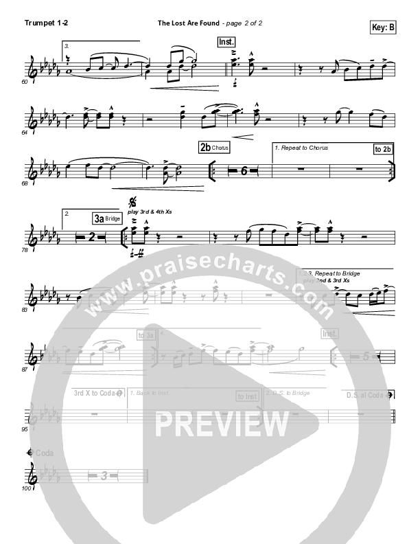 The Lost Are Found Trumpet 1,2 (Hillsong Worship)