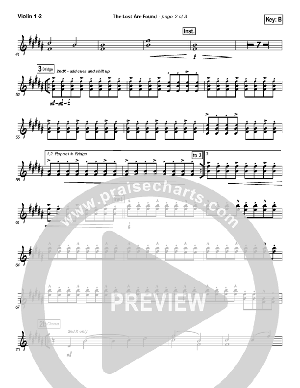 The Lost Are Found Violin 1/2 (Hillsong Worship)