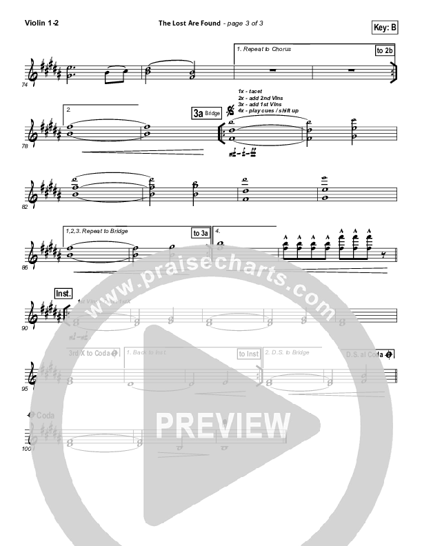 The Lost Are Found Violin 1/2 (Hillsong Worship)