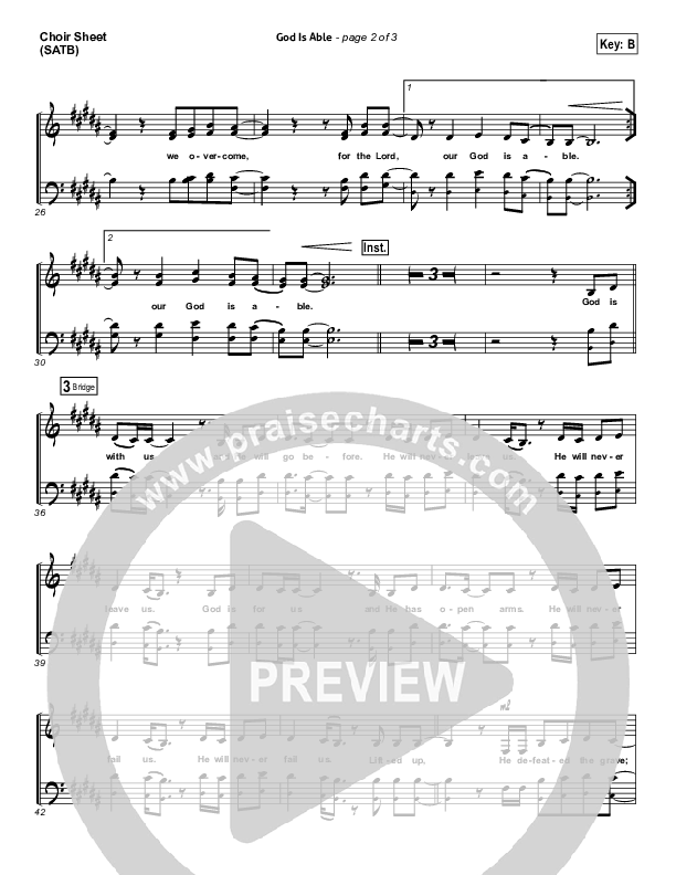 God Is Able Choir Sheet (SATB) (Hillsong Worship)