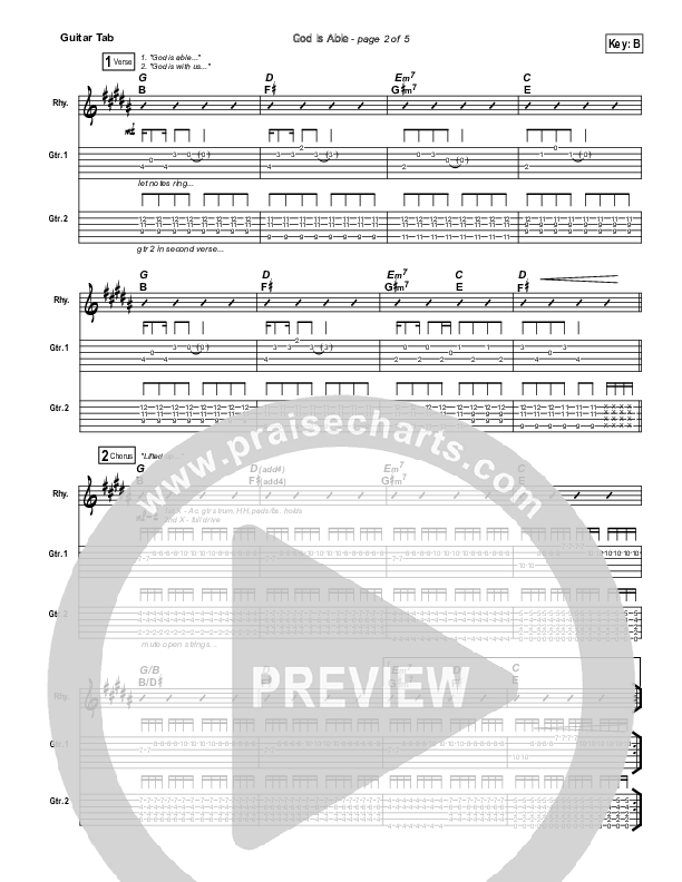 God Is Able Guitar Tab (Hillsong Worship)