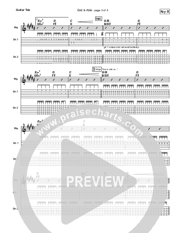 God Is Able Guitar Tab (Hillsong Worship)