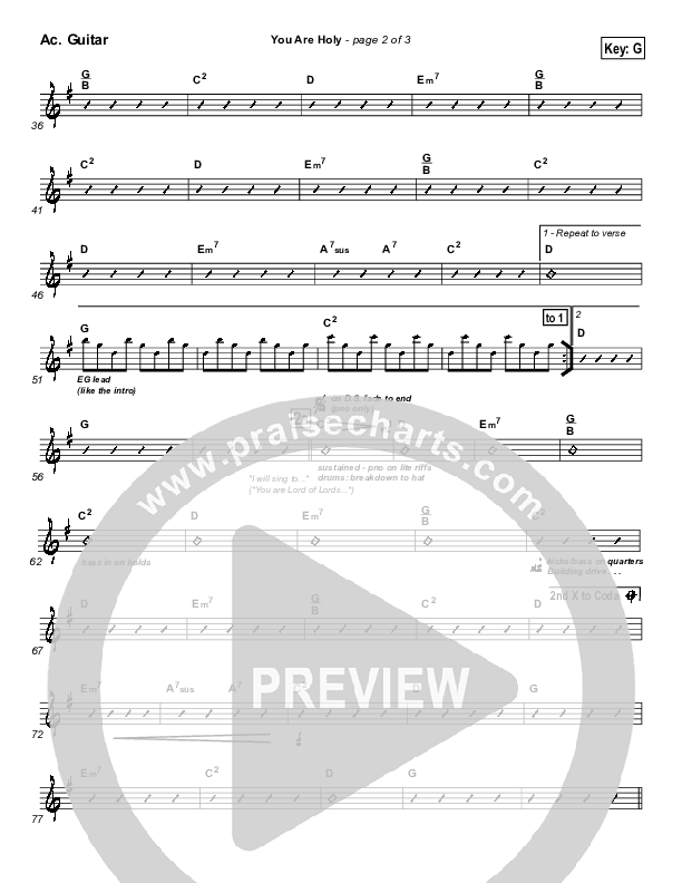 You Are Holy (Prince of Peace) Acoustic Guitar (Newsong)