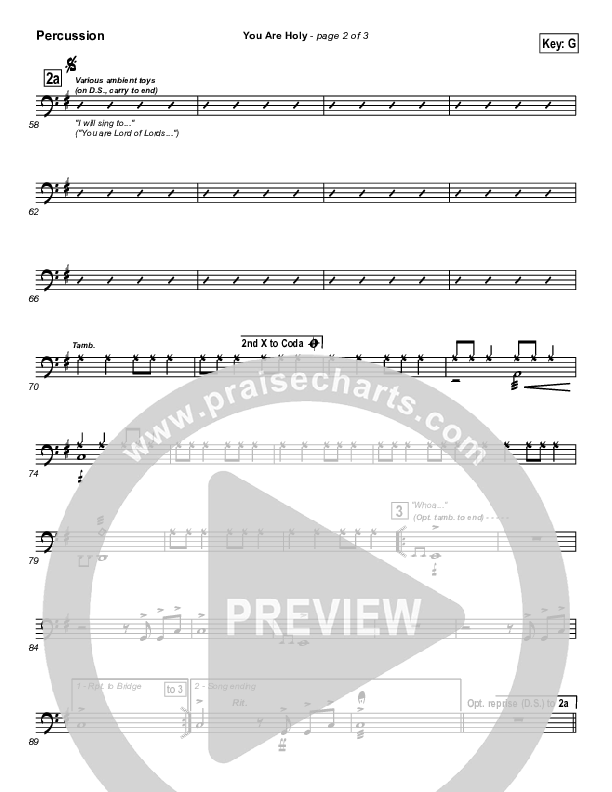 You Are Holy (Prince of Peace) Percussion (Newsong)