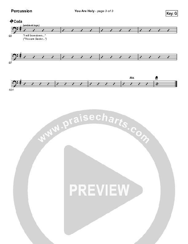 You Are Holy (Prince of Peace) Percussion (Newsong)