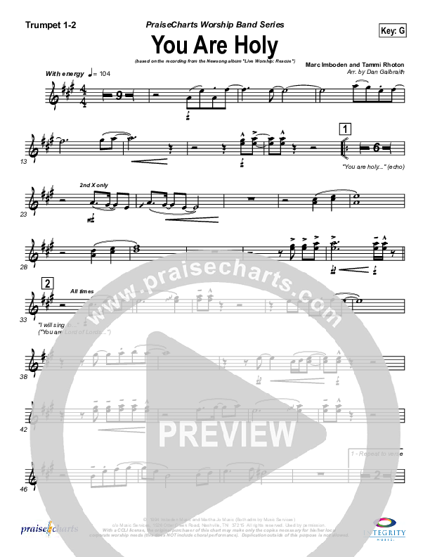 You Are Holy (Prince of Peace) Brass Pack (Newsong)