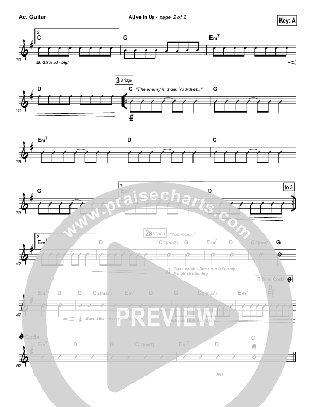 Alive In Us Acoustic Guitar (Hillsong Worship)