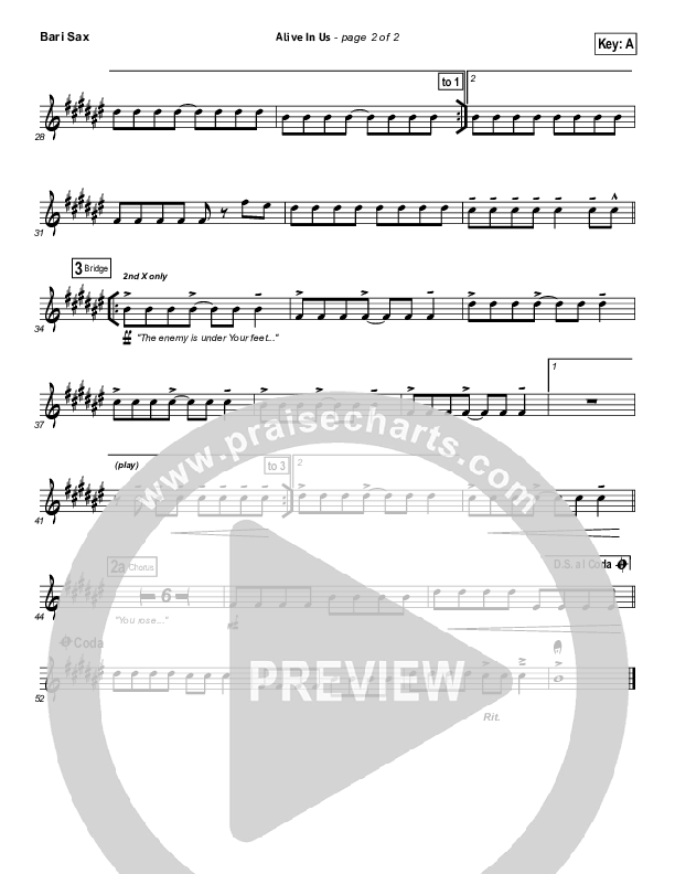 Alive In Us Bari Sax (Hillsong Worship)