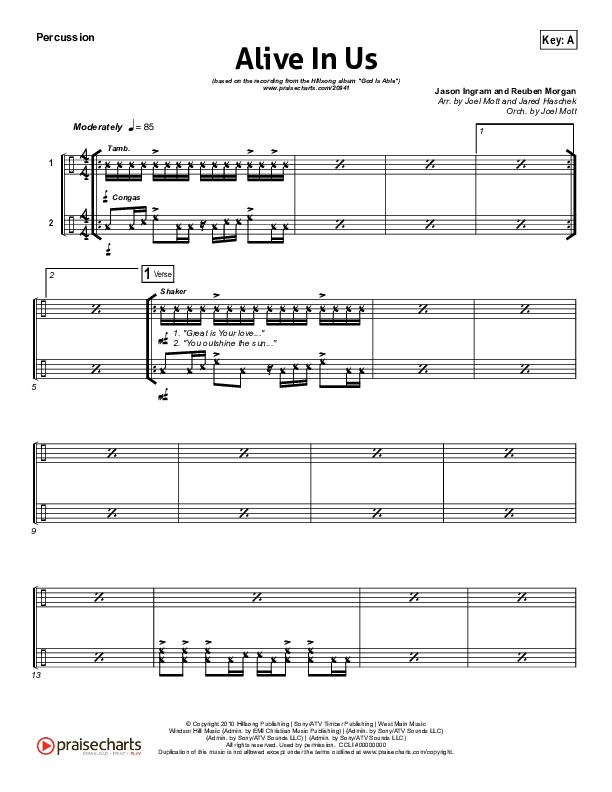 Alive In Us Percussion (Hillsong Worship)