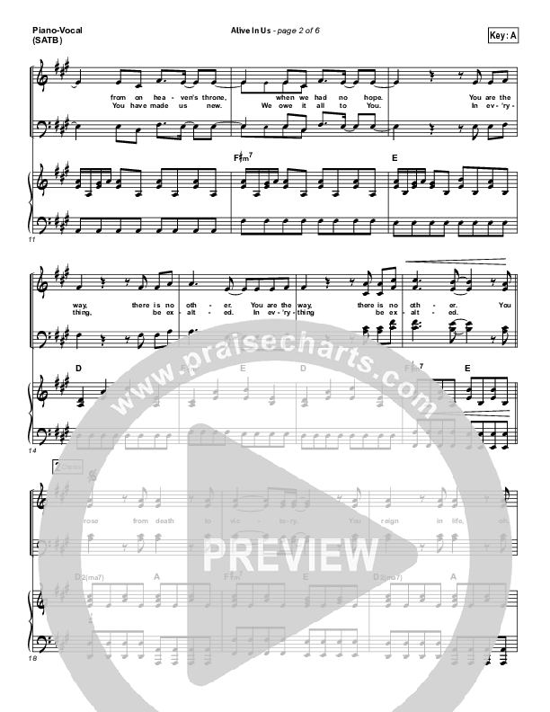 Alive In Us Piano/Vocal (Hillsong Worship)
