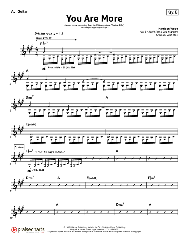 You Are More Acoustic Guitar (Hillsong Worship)