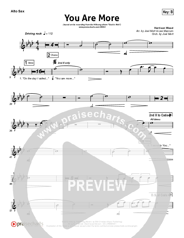 You Are More Alto Sax (Hillsong Worship)