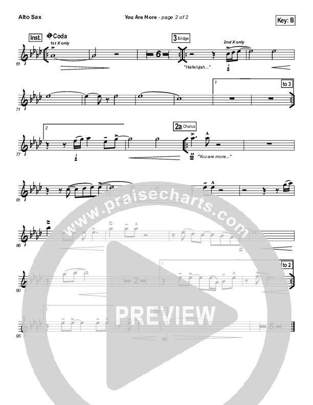 You Are More Alto Sax (Hillsong Worship)