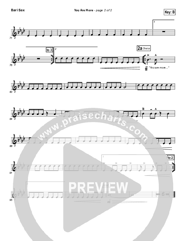 You Are More Bari Sax (Hillsong Worship)