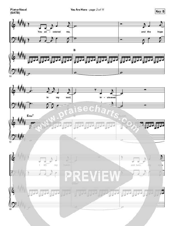 You Are More Piano/Vocal (SATB) (Hillsong Worship)
