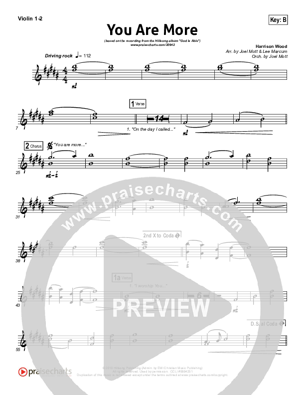 You Are More Violin 1/2 (Hillsong Worship)