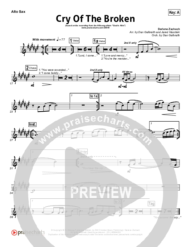 Cry Of The Broken Alto Sax (Hillsong Worship)